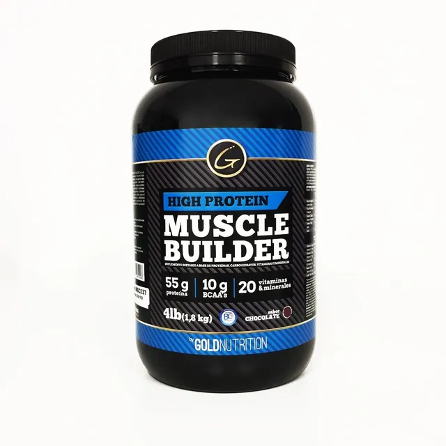 Muscle Builder 4 Lb - Gold Nutrition - Ganador Hiperproteico Sabor Chocolate