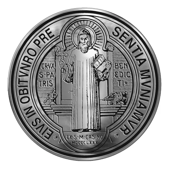  Emblema São Bento Aço Inox - Medalha São Bento Aço Inox
