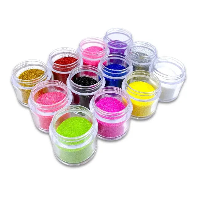 Pack 12 Botellitas Glitter O Escarcha Para Uñas, Maquillaje