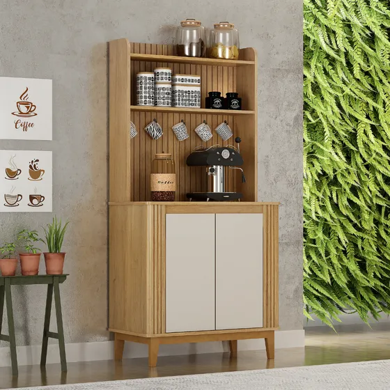 Alacena Rincon Del Café Para Cocina Moderna Cinamomo/off White