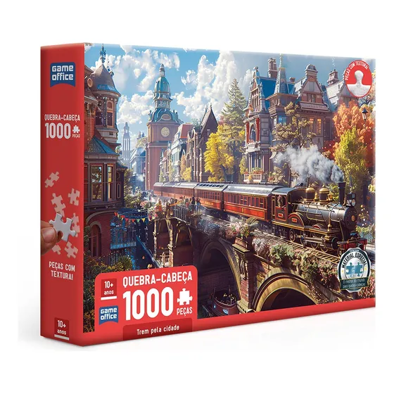 Quebra-cabeça Game Office Trem pela cidade 3256 de 1000 peças