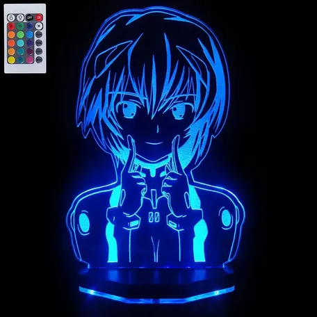 Lámpara Evangelion Acrilico Led Rgb Multicolor Rei Ayanami 