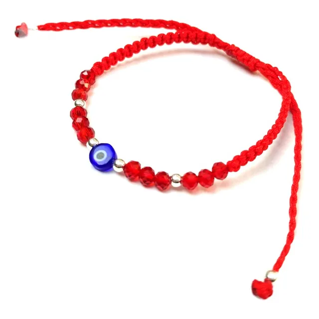 Pulsera Ojo Turco Cristal Facetado Plata 925 Amuleto