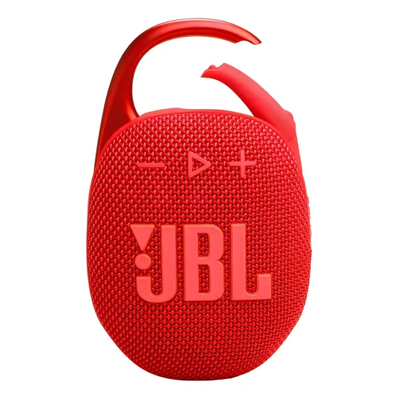 Parlante JBL Clip 5 portátil con bluetooth waterproof roja