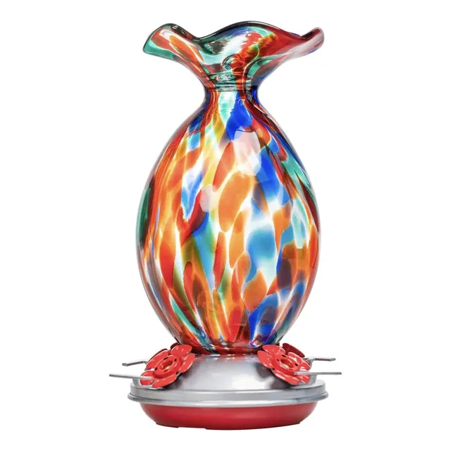 Comedero Colibrí En Vidrio Soplado A Mano 32oz