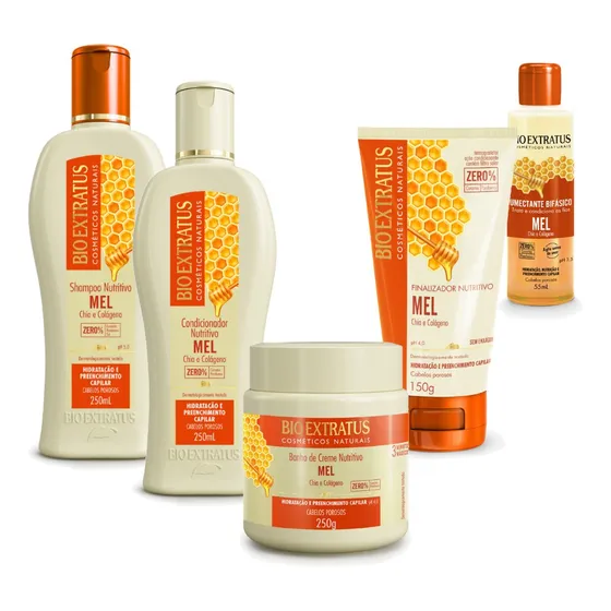 Kit Mel Nutritivo Bio Extratus Cabelos Porosos 250ml Oficial