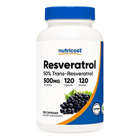 Suplemento Nutricost Resveratrol 500 Mg 120 Cápsulas - 50% T