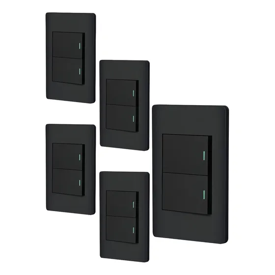 Kit De 5 Placa Con Apagador Duplex De 3 Vias Para Escalera