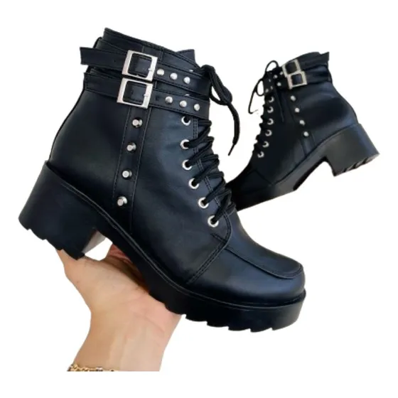 Botines Negro De Dama Para Salir Moda Colombiana 