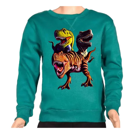 Buzo De Algodón Felpa Dinosaurio En Tres Colores 