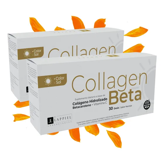 Colageno Hidrolizado Betacaroteno Polvo Puro Capsulas 60 Sobres Docis Diaria Collagen Beta ¡Bronceado con Más Color y Protege Del Sol! 60 Sobres Rinde 60 Días