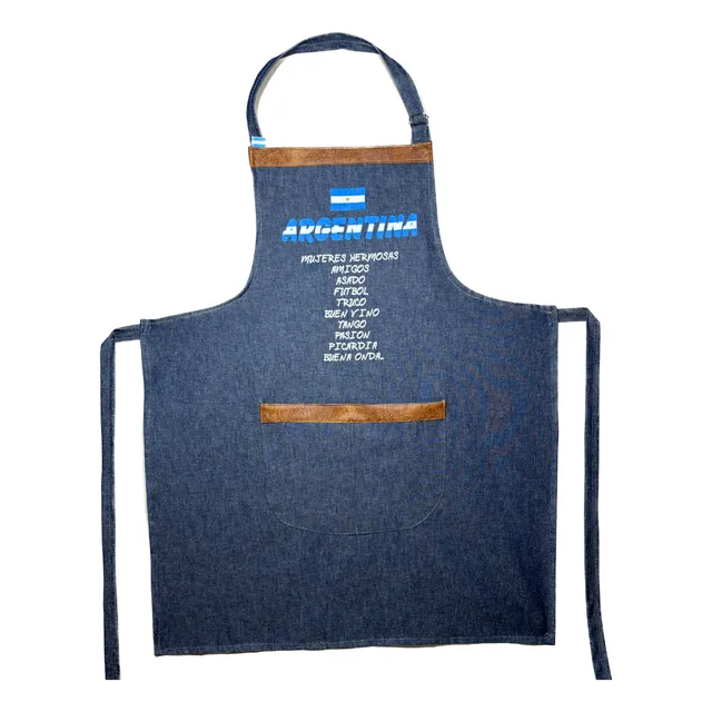 Delantal Hombre Simil Cuero -cocina Parrilla-gabardina