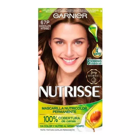 Kit Tinte Garnier  Nutrisse regular clasico Mascarilla nutricolor permanente tono 67p chocolate intenso para cabello