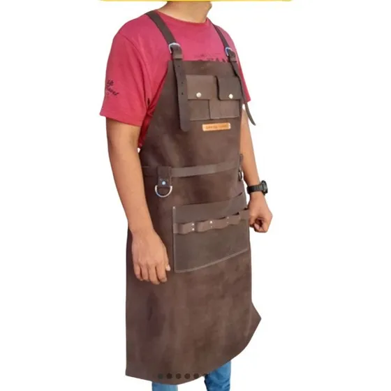 Delantal De Cuero Genuino  Parrillero Asador Barberia