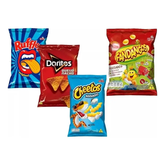 Mini Salgadinho Doritos + Fandangos + Cheetos +ruffles-50un