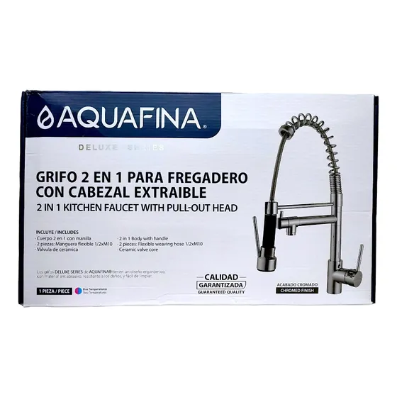 Grifo Flexible Doble Chorro Acero Inoxidable Para Fregadero