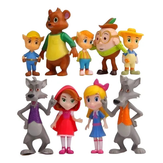 Goldie E Bear Cachinhos Dourados Miniaturas 3 Porquinhos 9pc