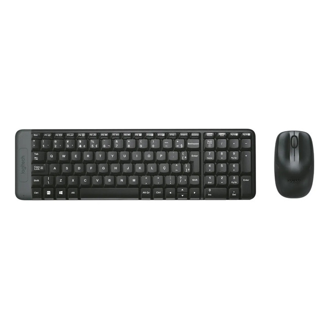 Combo Teclado E Mouse Sem Fio Logitech Mk220 Layout Abnt2 Preto Combo Teclado E Mouse Sem Fio Logitech Mk220 Layout Abnt2 Preto