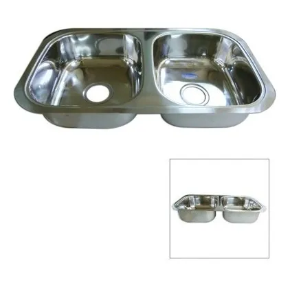 Fregadero Bajo Tope Fanainox 75x44 Doble Tina