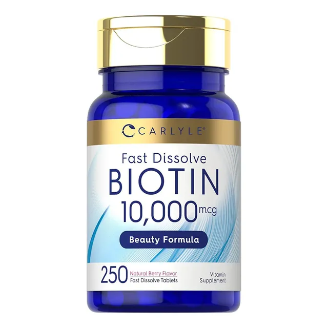 Biotina Vitaminas Biotin 10000 Mcg Sublingual Caida Cabello