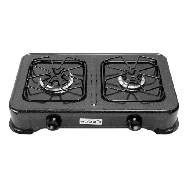 Cocina De Mesa Abba 2 Puestos A Gas Y Acero Inoxidable Sg