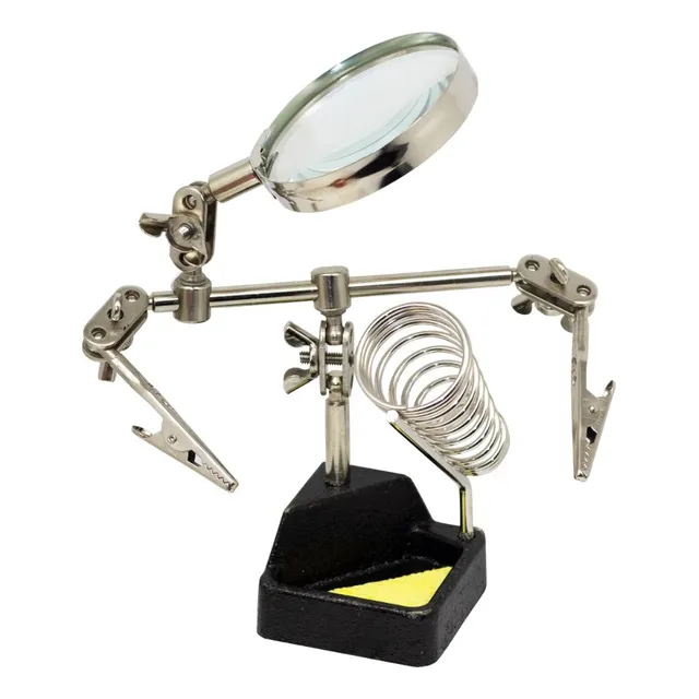 Soporte Para Cautin Con Pinzas Y Lupa