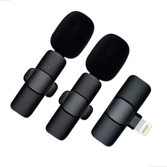 Microfone Lapela Duplo Anti Ruído Compatível Com iPhone 8 X Xr 11 12 13 14 Pro Max Marca Bilt