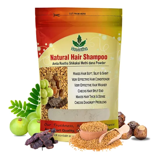 Champú Para El Cabello Natural Con Amla, Reetha, Shikakai Y 