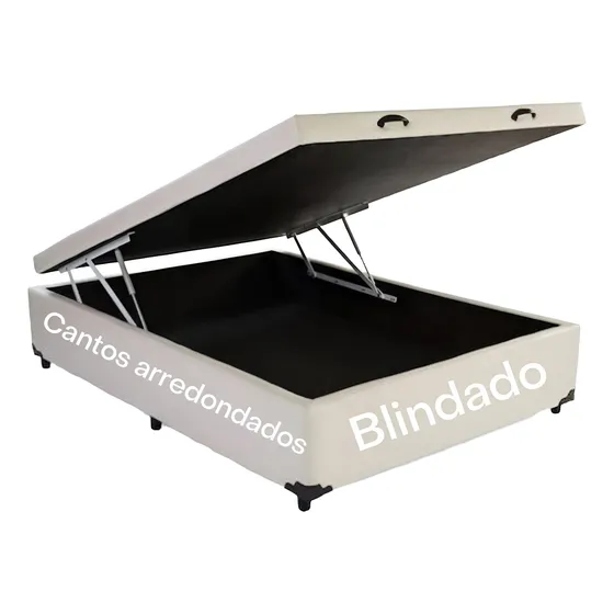Cama Box Baú Viúva Blindado 128x188x42 ( Super Reforçada )