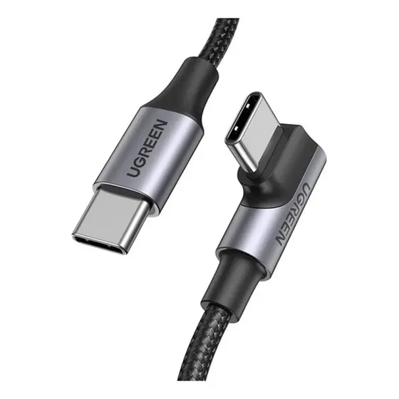 Cable Datos Ugreen Usb-c A Usb-c 90 Grados Carga Rápida 100w