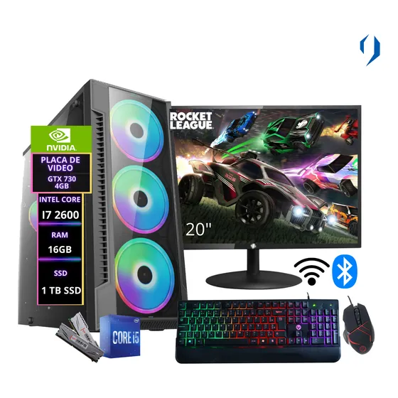 Computador Gamer Pc Completo Intel I7 1tb 16gb Vga 4gb Wi-fi
