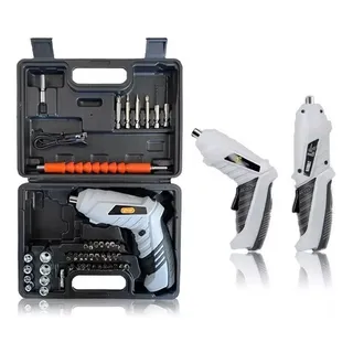 Kit Parafusadeira Elétrica Sem Fio Luatek 47 Chaves Fenda Philips Cor Cinza Kit Parafusadeira Elétrica Sem Fio Luatek 47 Chaves Fenda Philips Cor Cinza