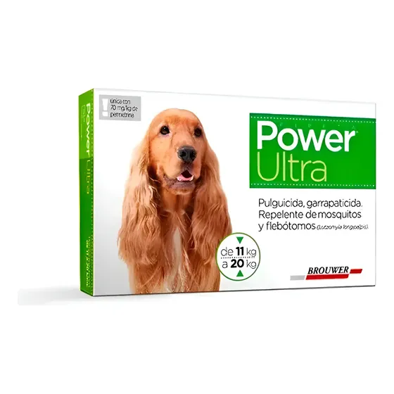 Power Ultra Pipeta Perro 11-20 Kg Antipulgas Garrapatas 4 Semanas | Cuotas sin interés