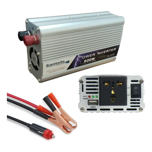 Inversor De Corriente 12v A 220v 2 Usb 800w Santofa Dc A Ac