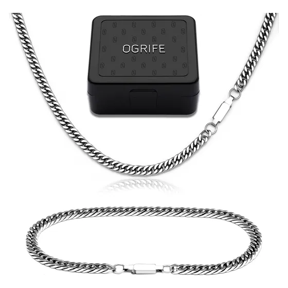 Conjunto Cordão Masculino 4mm Fecho Gaveta Cj-211 Aço Prata