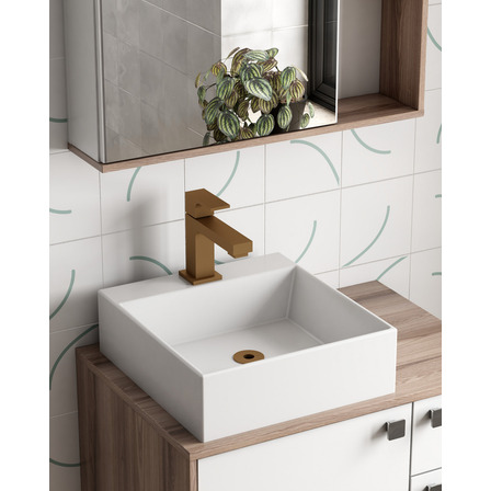 Cuba Apoio Mármore Sintético 37x35 Cubo Branco Cozimax Cuba Apoio Mármore Sintético 37x35 Cubo Branco Cozimax