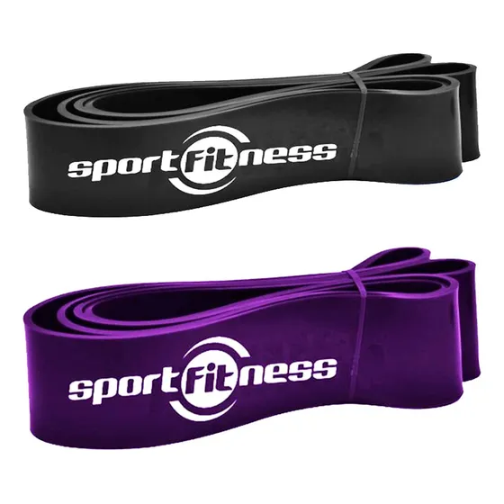 Bandas Poder Elasticas Set Morada Negra Sportfitness Tensión