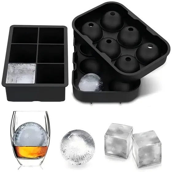 Pack X4 Cubetas De Hielo Cubetera Hielo Cubetas C/tapa 6cav Color Negro Cubeta Hielo Silicona Cubetas Grandes Para Hielo Cubetas De Hielo Con Tapa Cubetas De Hielo Cubeta Hielo Cubetas