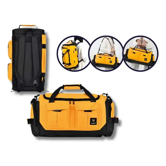 Bolso Multiuso Viajero Negro/amarillo O Negro/rosa Unisex