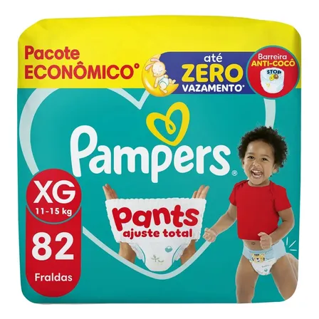 Fralda Pampers Pants Ajuste Total Tamanho Xg, 82 Un Extra Grande (xg) Sem Gênero - foto 1