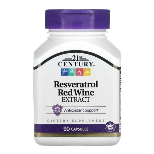 Resveratrol 200mg 90 Cps 21 Century Con Extracto Vino Tinto Sabor Neutro