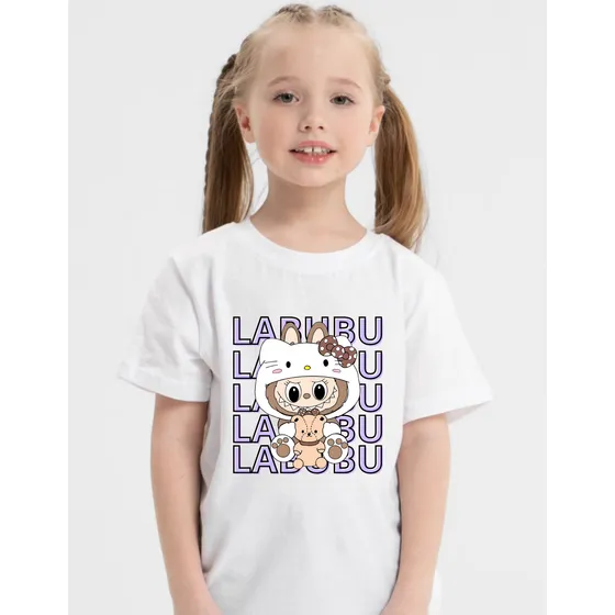 Remera Labubu Para Niño/a,  Blanca, Varios Talles