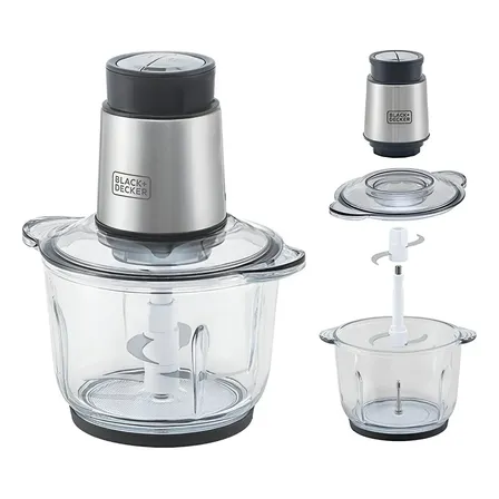 Mini Processador De Alimentos Alho Mp300g Black+decker Inox Cor Preto