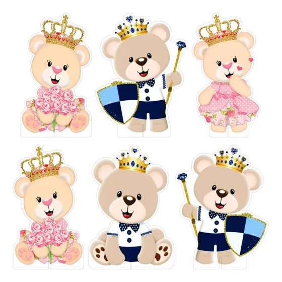  Kit Display De Mesa Festa Urso E Ursa - Chá Revelação