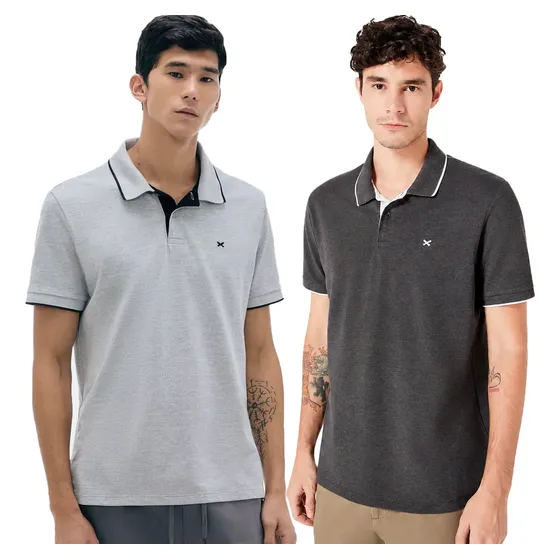 Kit 2 Camisas Gola Polo Masculina Hering Orig. Piquet Básica