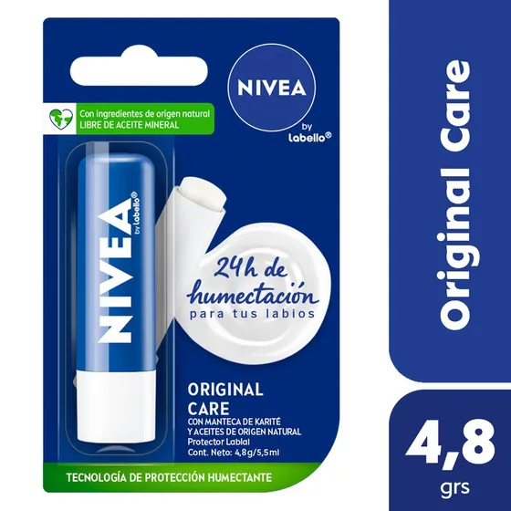 Bálsamo Labial Nivea Original Care 24h De Humectación 4.8gr