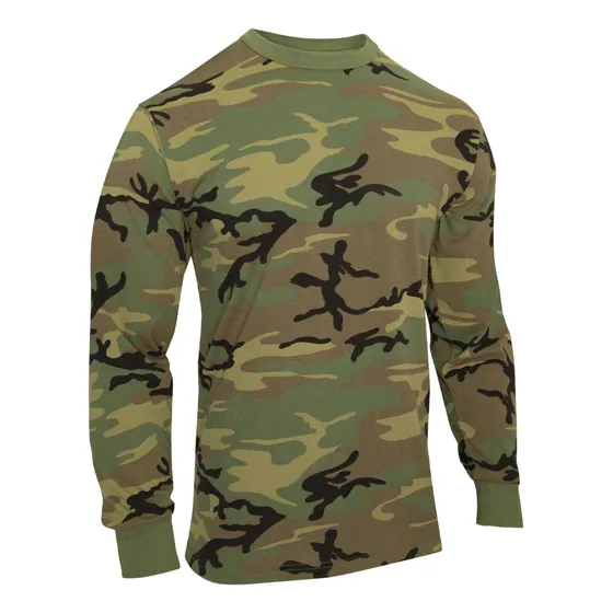 Remera Camiseta Camuflada Woodland Rothco Manga Larga 3733