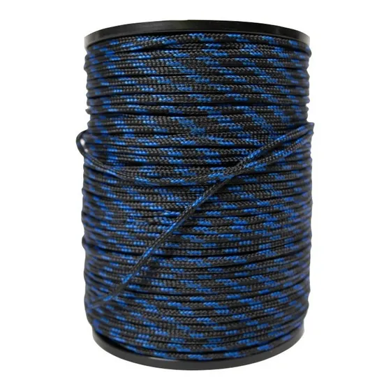 Cuerda Trenzada Hueca 6mm Negra Y Azul X Rollo 417mts 