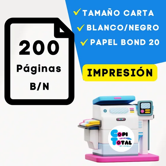 Impresiones, Copias. Blanco Y Negro. Carta/oficio