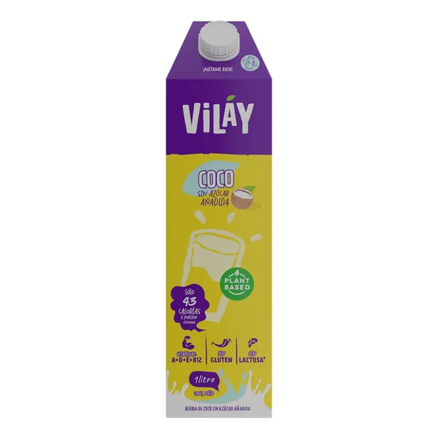 Bebida Vegetal - Leche De Coco Sin Azúcar 1l - Vilay